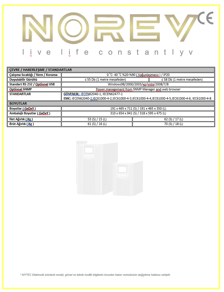 NX SERİSİ 1-1 6-10 KVA
